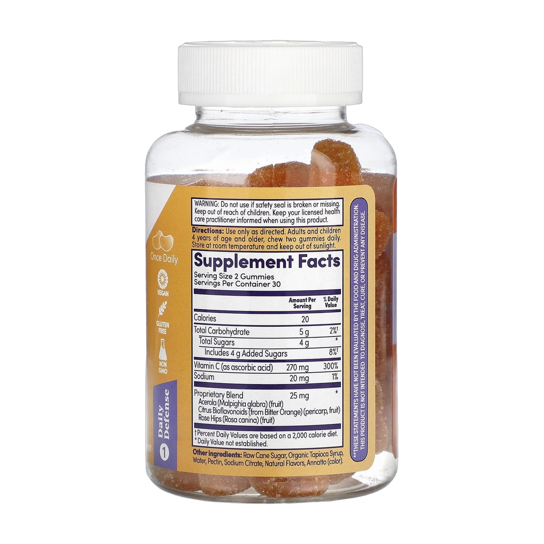 Zand, Immunity, Orange C Gummies, 60 Gummies back packaging view