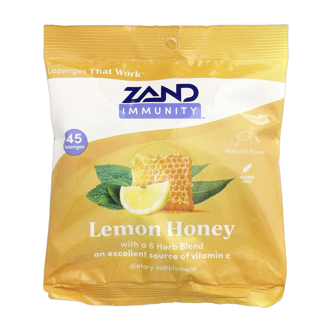 Zand, Immunity, Lemon Honey Lozenges, 45 Lozenges front packaging view