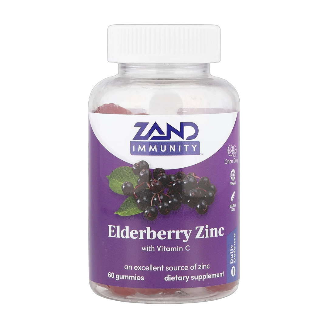 Zand, Immunity, Elderberry Zinc with Vitamin C, 60 Gummies front packaging view