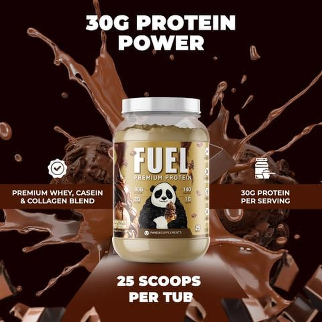 Panda Supplements, Fuel Premium Protein, Chocolate Ice Cream, 25 Servings, 2.5 lb