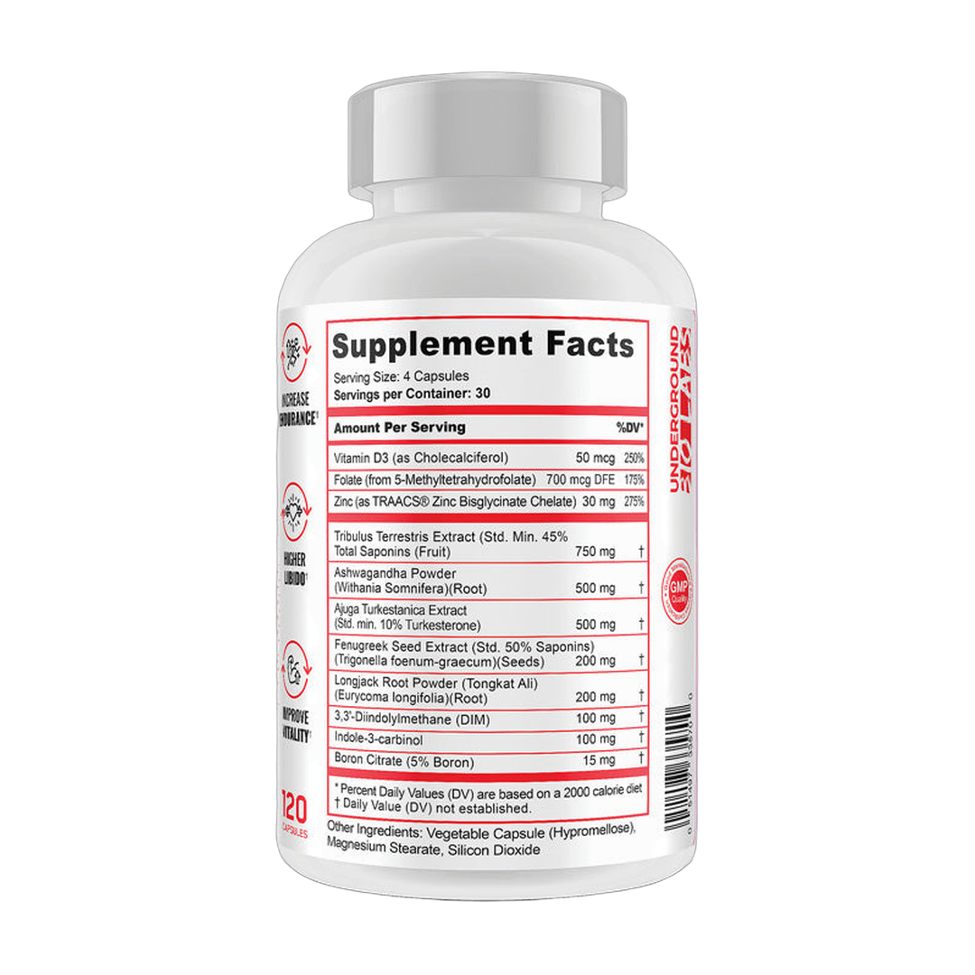 Panda Supplements, Test, Testosterone Booster, 120 Capsules