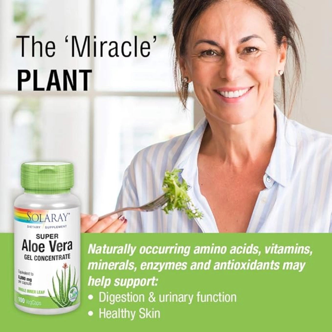 Solaray, True Herbs, Super Aloe Vera, 100 VegCaps