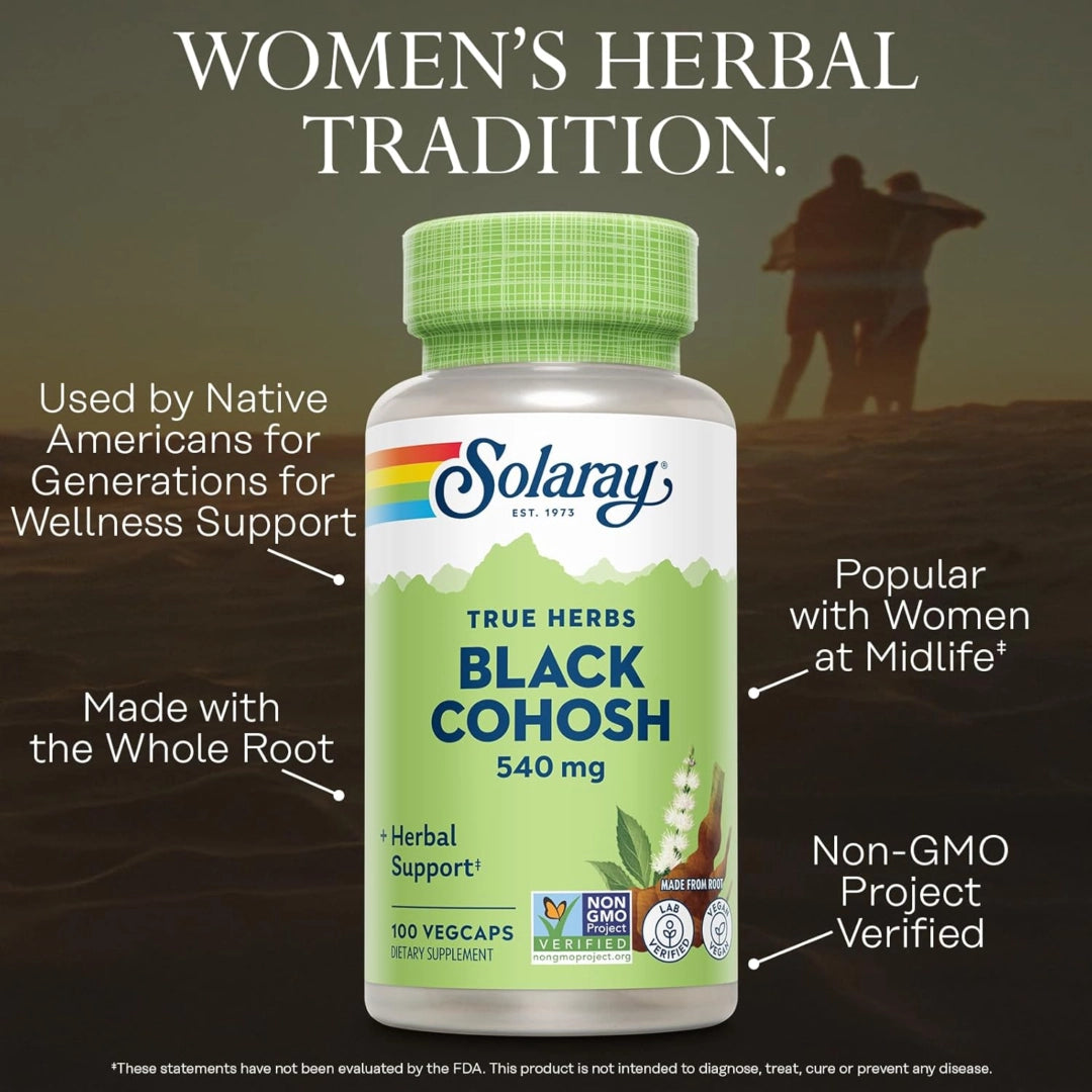 Solaray, True Herbs, Black Cohosh, 540 mg , 100 VegCaps