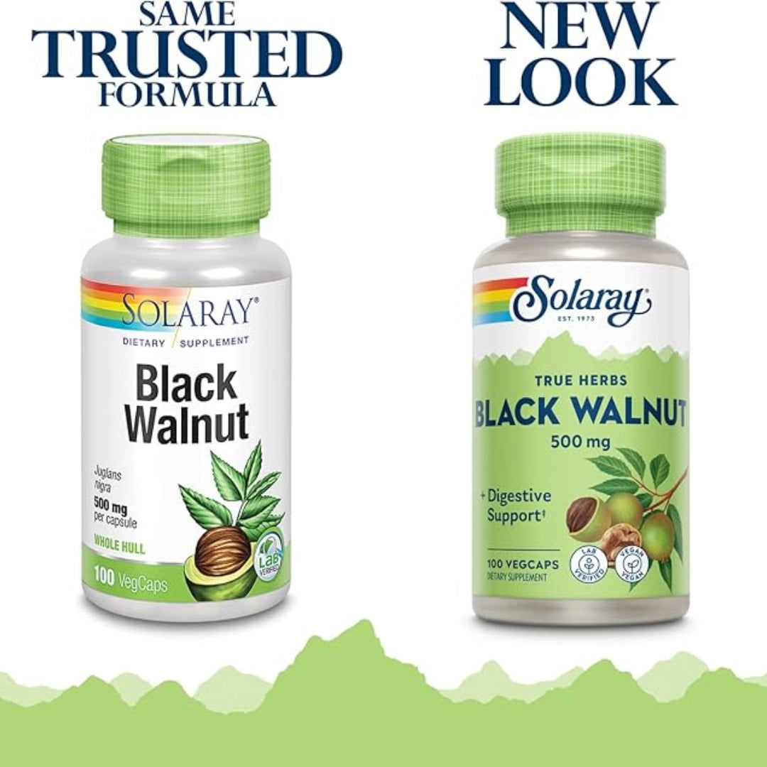 Solaray, True Herbs, Black Walnut, 500 mg, 100 VegCaps