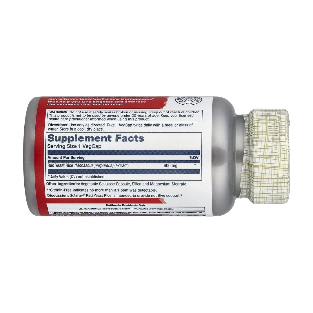 Solaray, Red Yeast Rice, 600 mg, 90 VegCaps