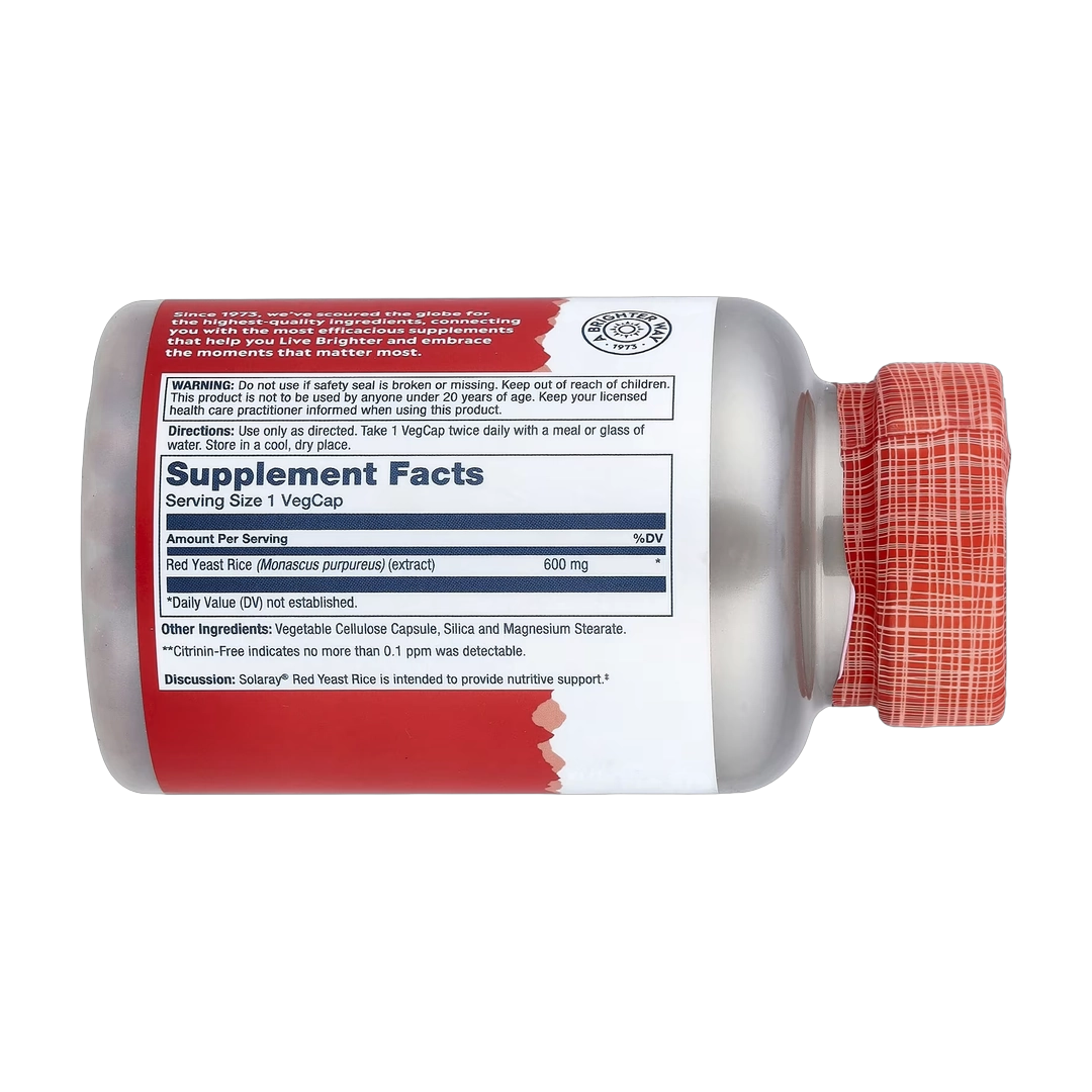 Solaray, Red Yeast Rice, 600 mg, 120 VegCaps