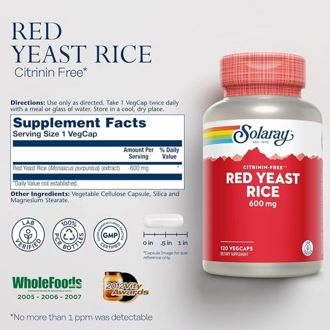 Solaray, Red Yeast Rice, 600 mg, 120 VegCaps