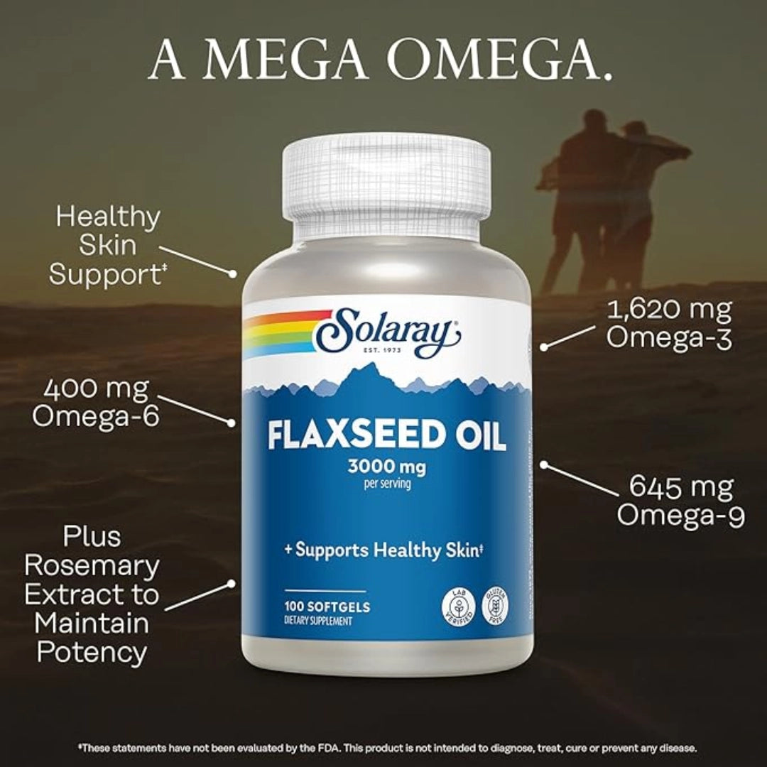 Solaray, Flaxseed Oil, 100 Softgels