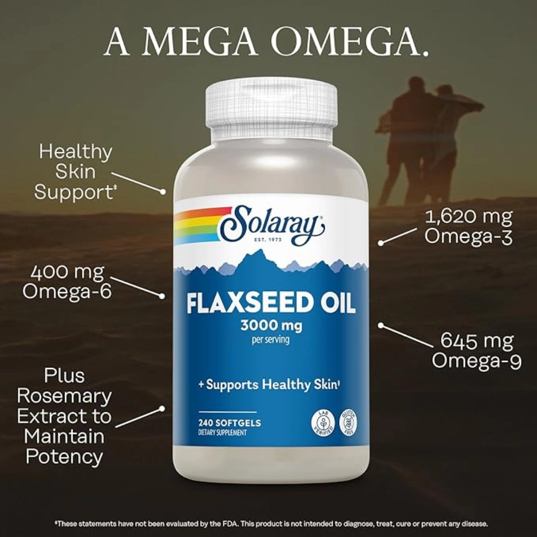 SOLARAY, Flaxseed Oil 3000 mg, 240 Softgels