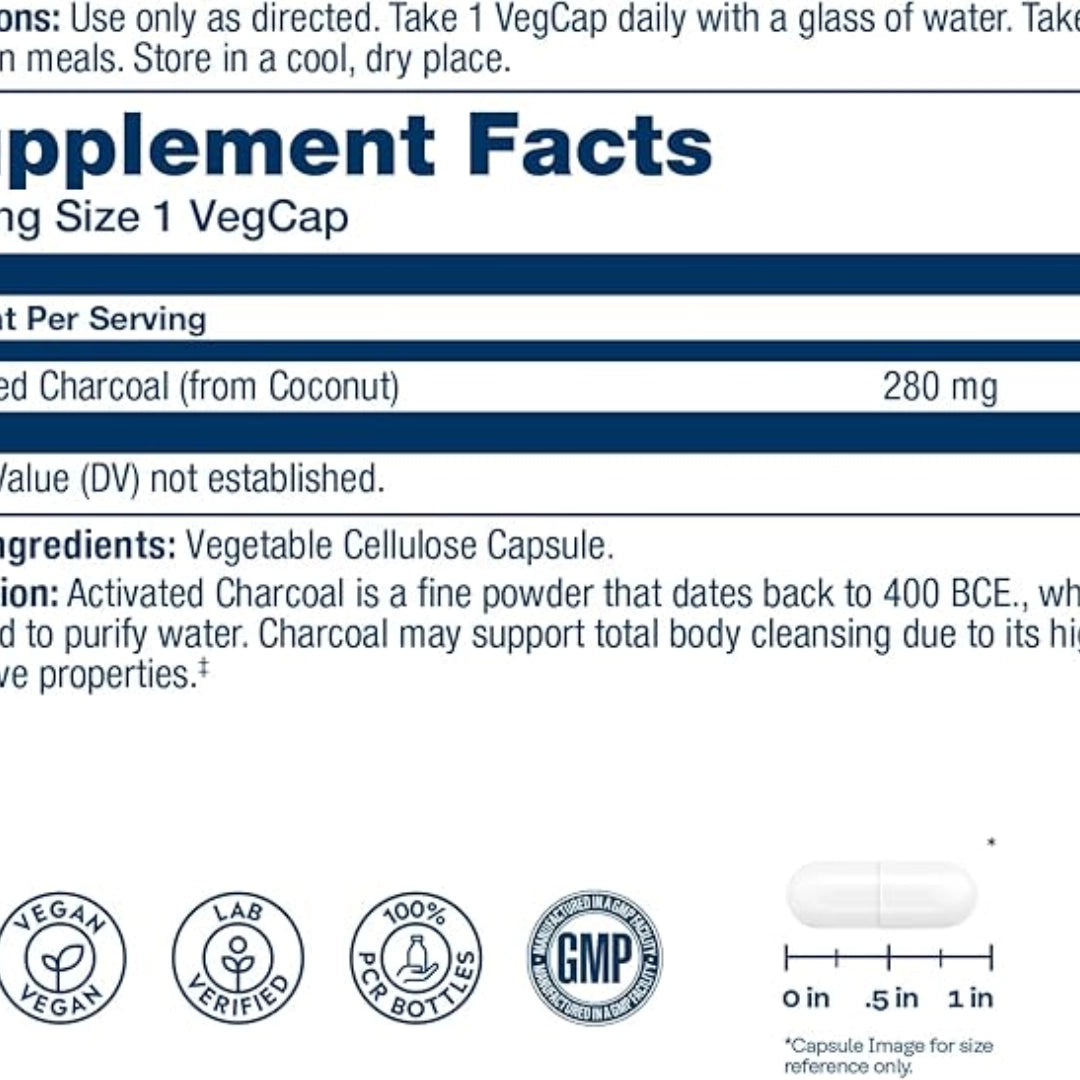Solaray, Activated Charcoal, 280 mg, 90 VegCaps product details
