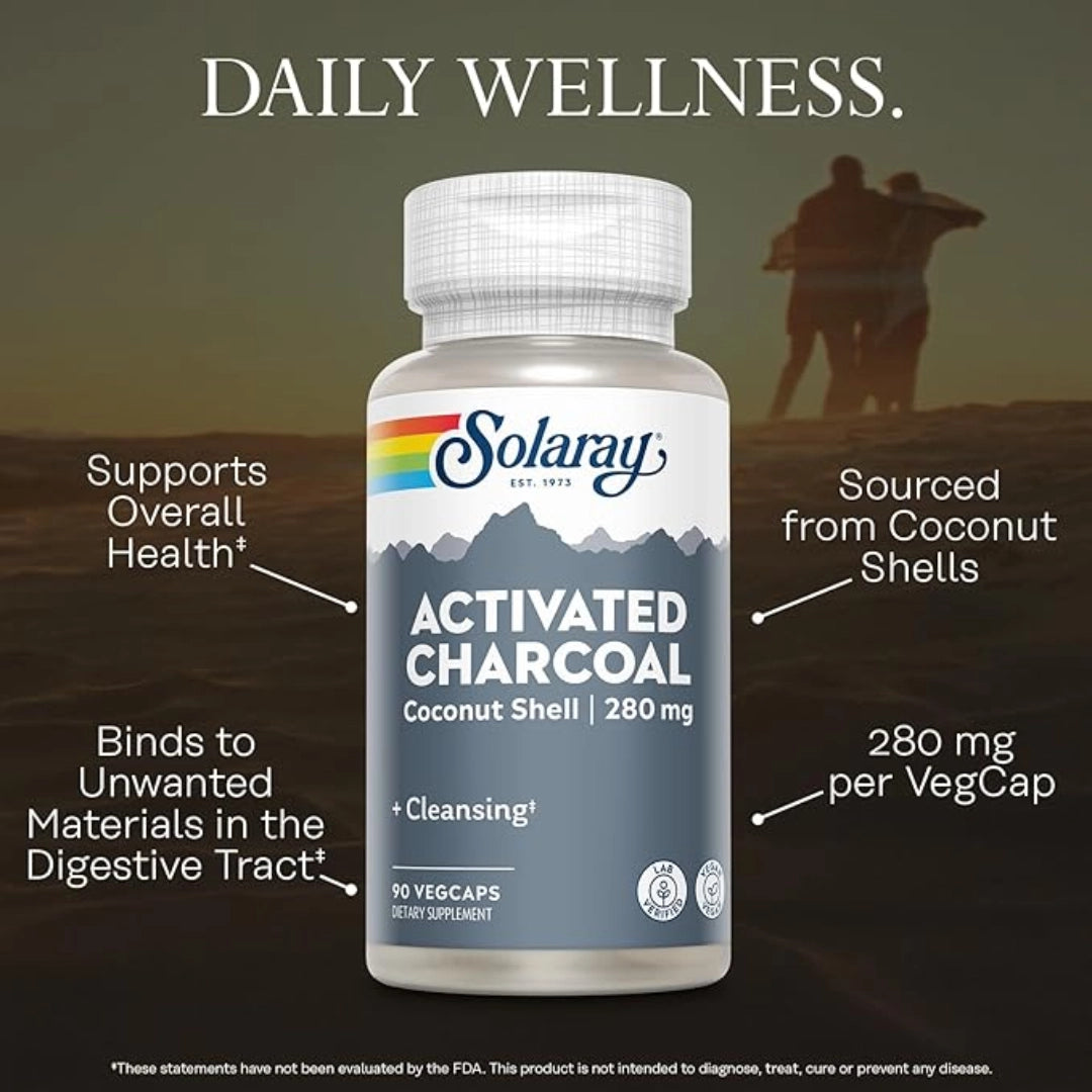 Solaray, Activated Charcoal, 280 mg, 90 VegCaps product details