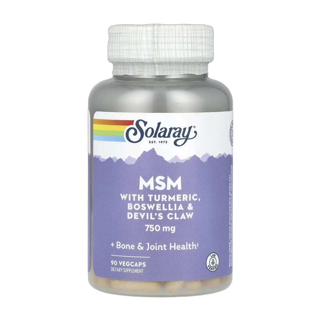Solaray, MSM with Turmeric, Boswellia & Devil's Claw, 750 mg, 90 VegCaps