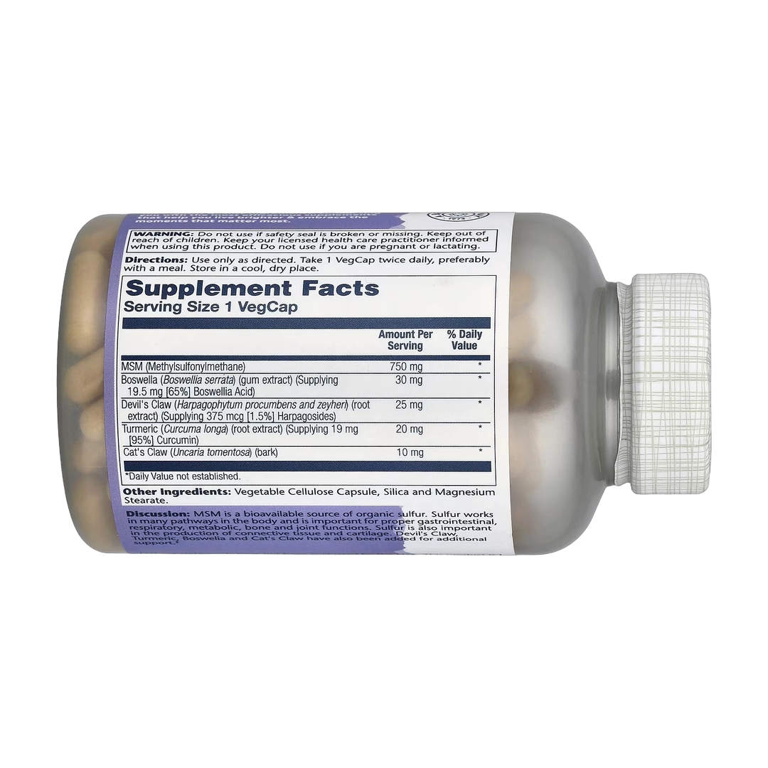 Solaray, MSM with Turmeric, Boswellia & Devil's Claw, 180 VegCaps