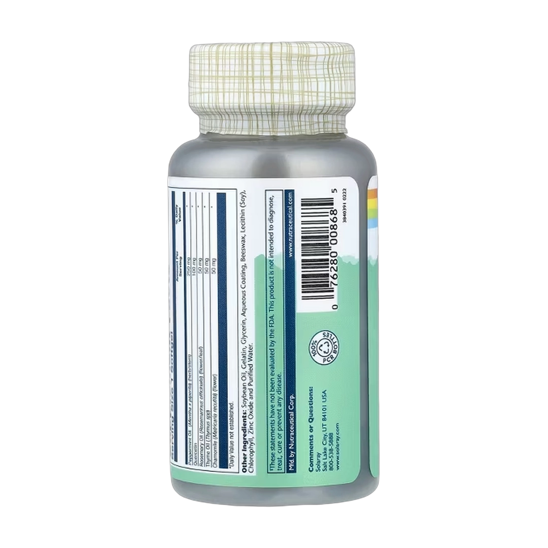 Solaray, Enteric Coated Peppermint Oil With Rosemary & Thyme Oil, 60 Softgels
