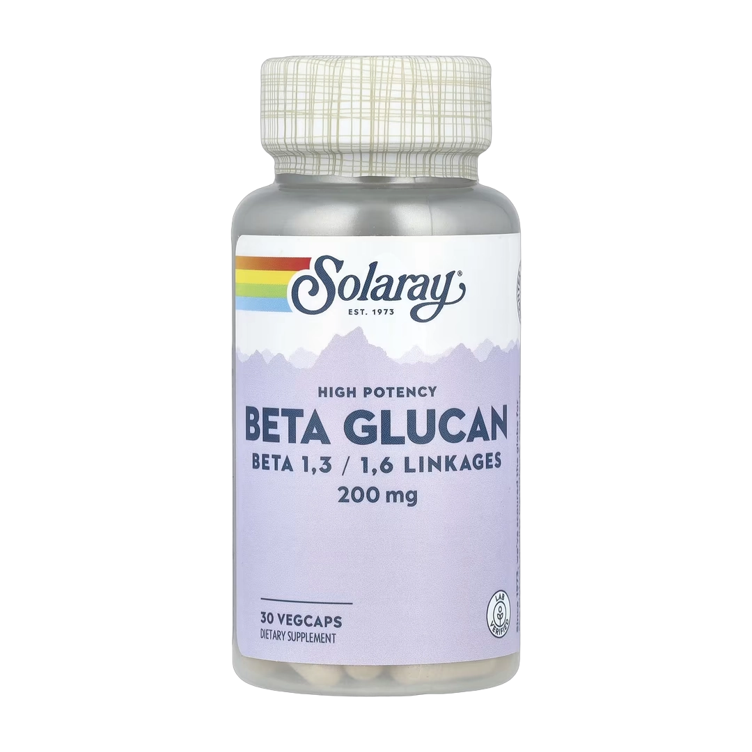 Solaray, Beta Glucan, High Potency, 200 mg, 30 VegCaps front packaging view