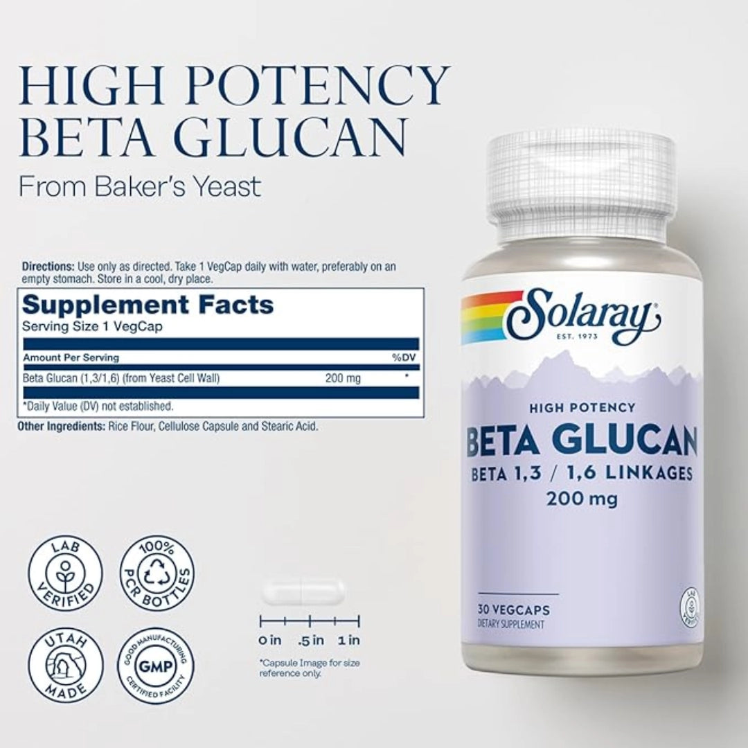 Solaray, Beta Glucan, High Potency, 200 mg, 30 VegCaps product details