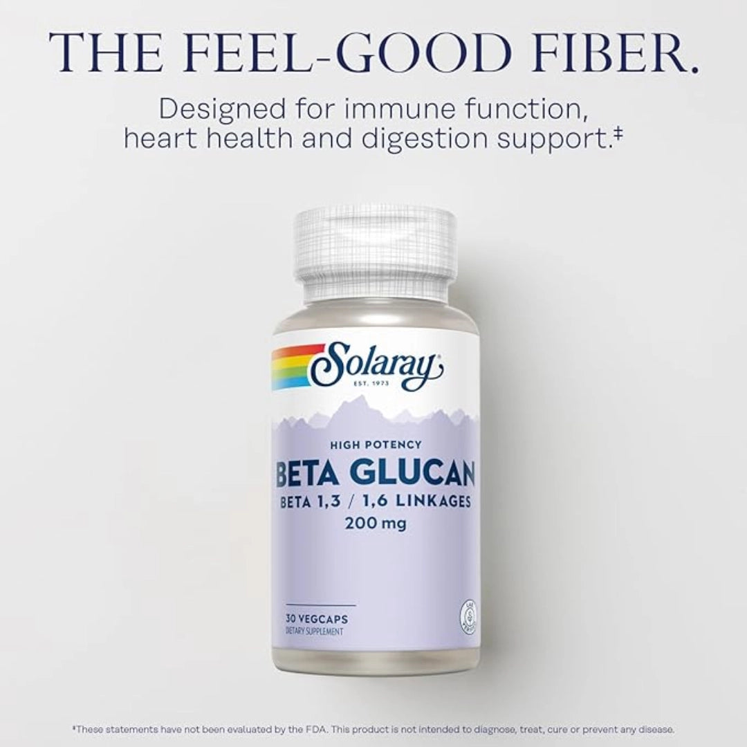 Solaray, Beta Glucan, High Potency, 200 mg, 30 VegCaps product details