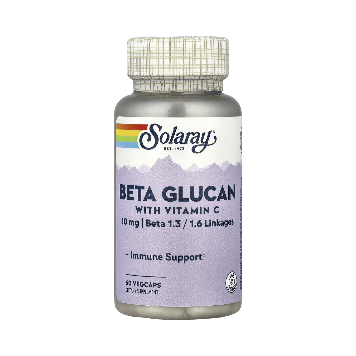 Solaray, Beta Glucan with Vitamin C, 60 VegCaps front packaging view