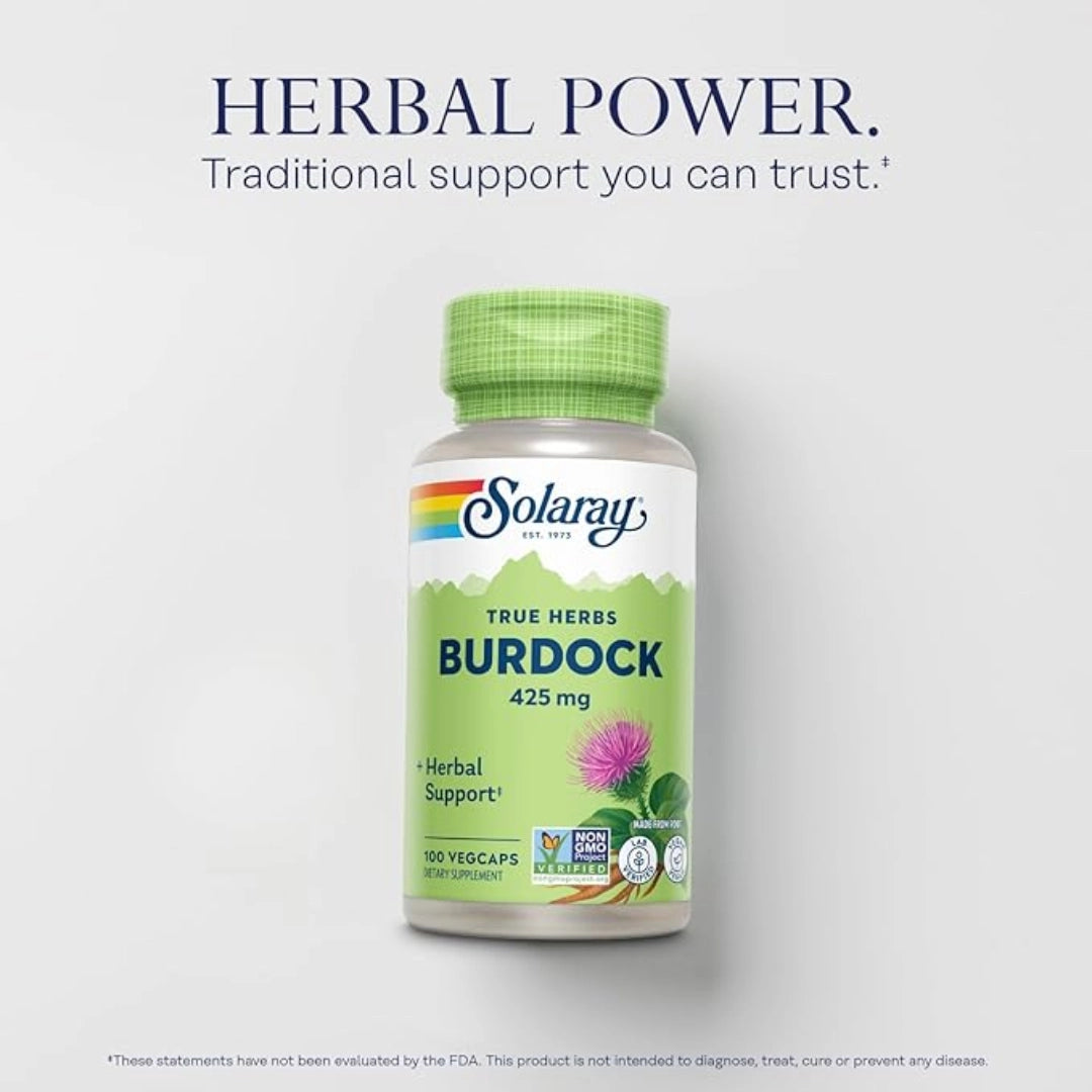 Solaray, True Herbs, Burdock, 425 mg, 100 VegCaps