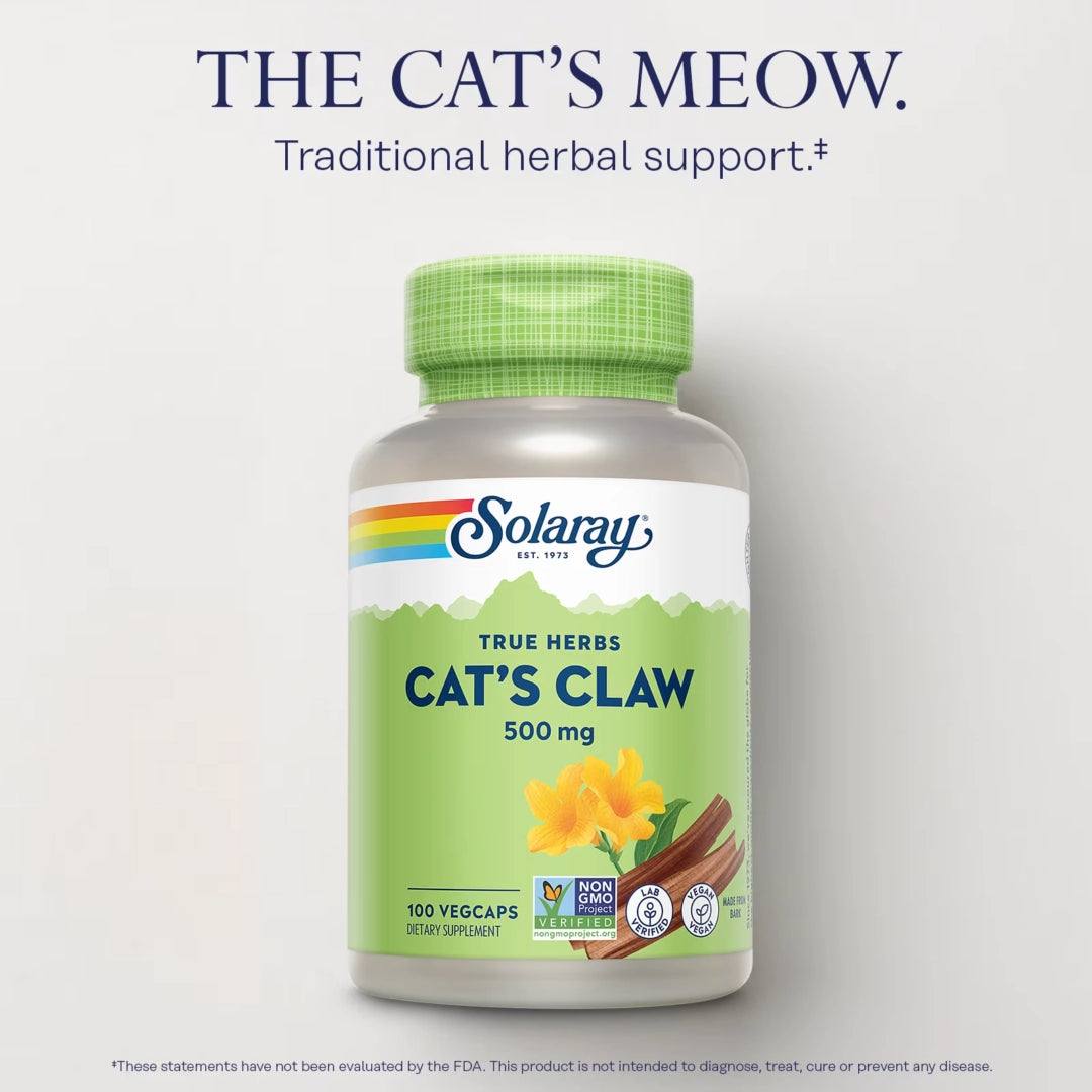 Solaray, True Herbs, Cat's Claw, 500 mg, 100 VegCaps