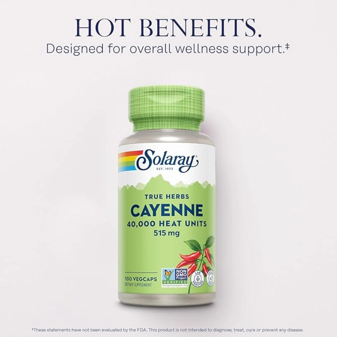 Solaray, True Herbs, Cayenne, 515 mg, 100 VegCaps