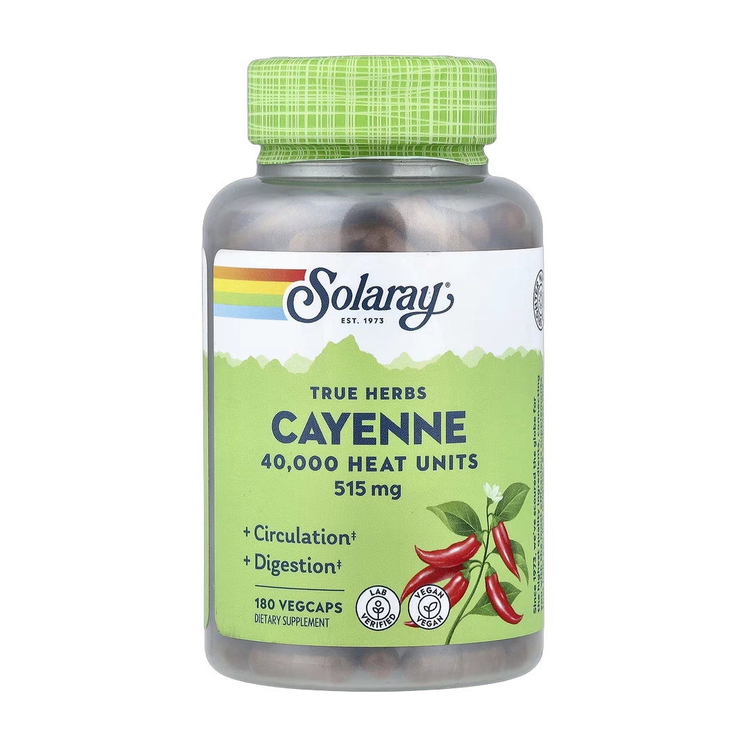 Solaray, True Herbs, Cayenne, 515 mg, 180 VegCaps