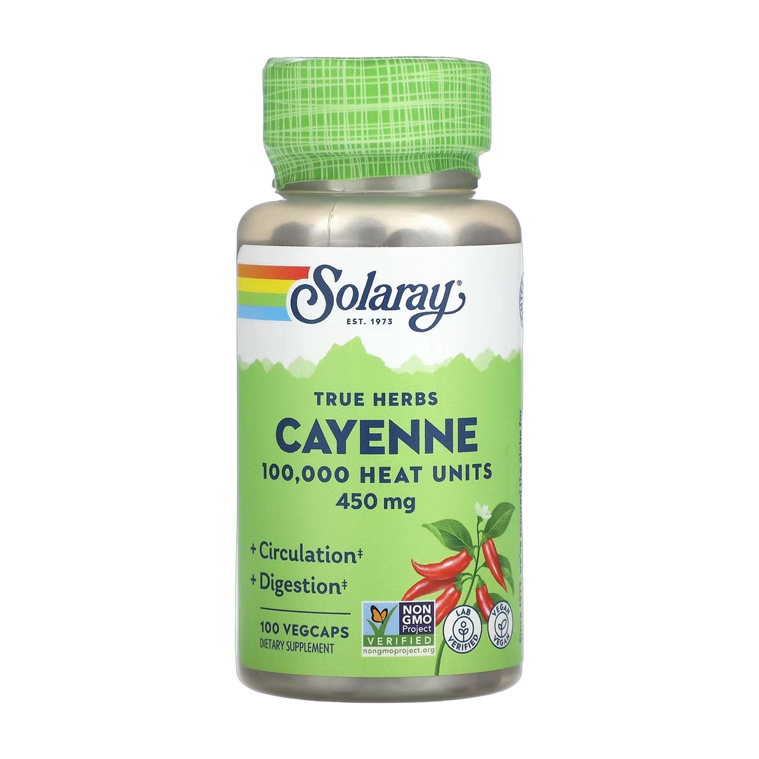 Solaray, True Herbs, Cayenne , 450 mg, 100 Vegcaps