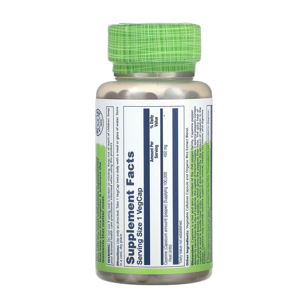 Solaray, True Herbs, Cayenne , 450 mg, 100 Vegcaps