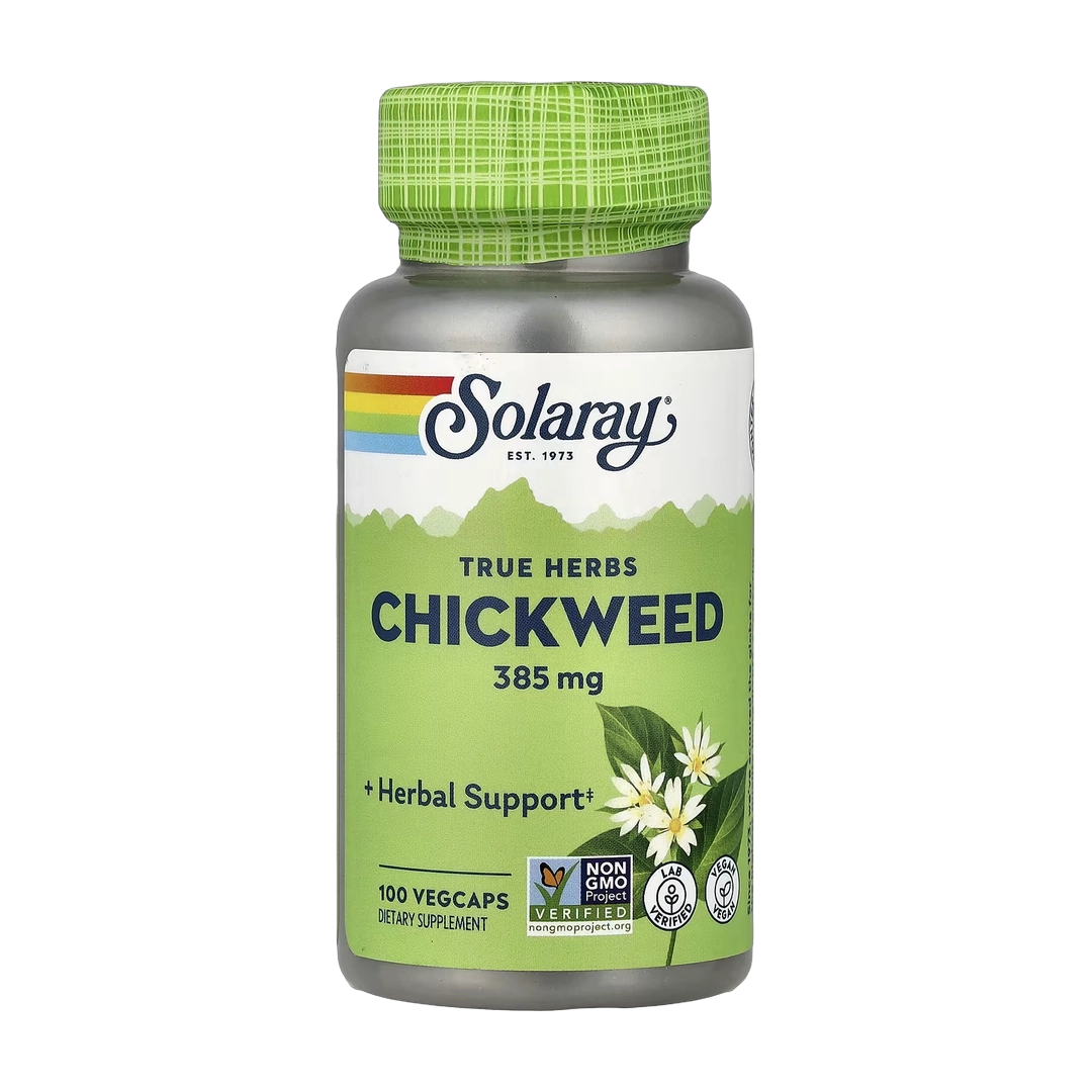 Solaray, True Herbs, Chickweed, 385 mg, 100 VegCaps