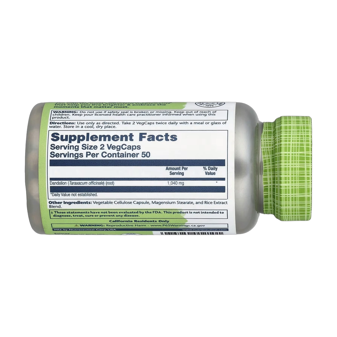 Solaray, True Herbs, Dandelion, 100 VegCaps (520 mg per Capsule)
