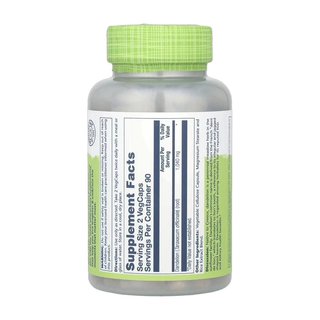 Solaray, True Herbs, Dandelion, 180 VegCaps (520 mg per Capsule)