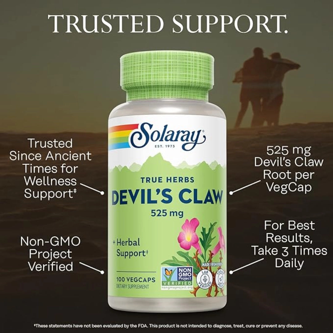Solaray, Ture Herbs, Devil's Claw, 525 mg, 100 VegCaps