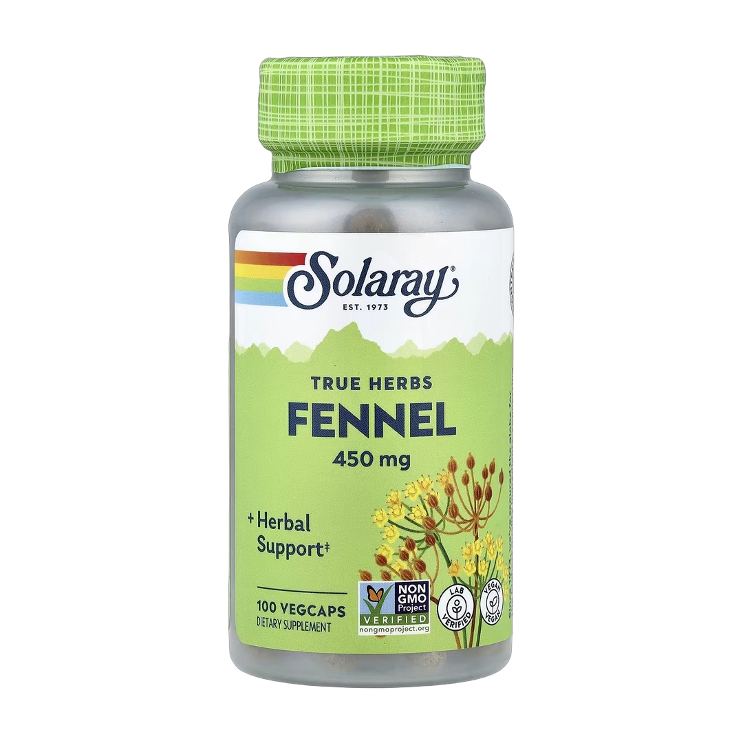 Solaray, True Herbs, Fennel, 450 mg, 100 VegCaps