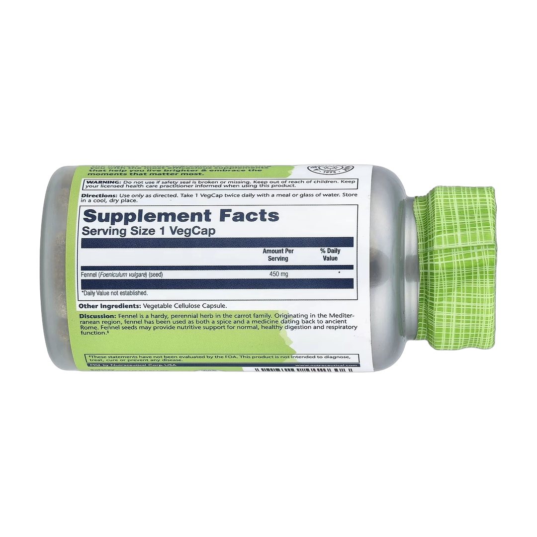 Solaray, True Herbs, Fennel, 450 mg, 100 VegCaps