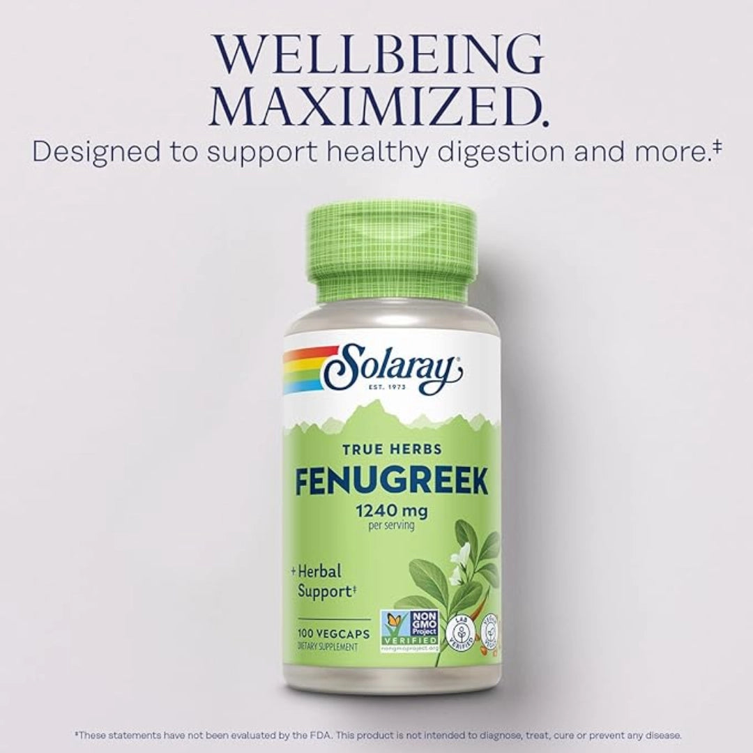 Solaray, True Herbs, Fenugreek, 100 VegCaps (620 mg per Capsule)