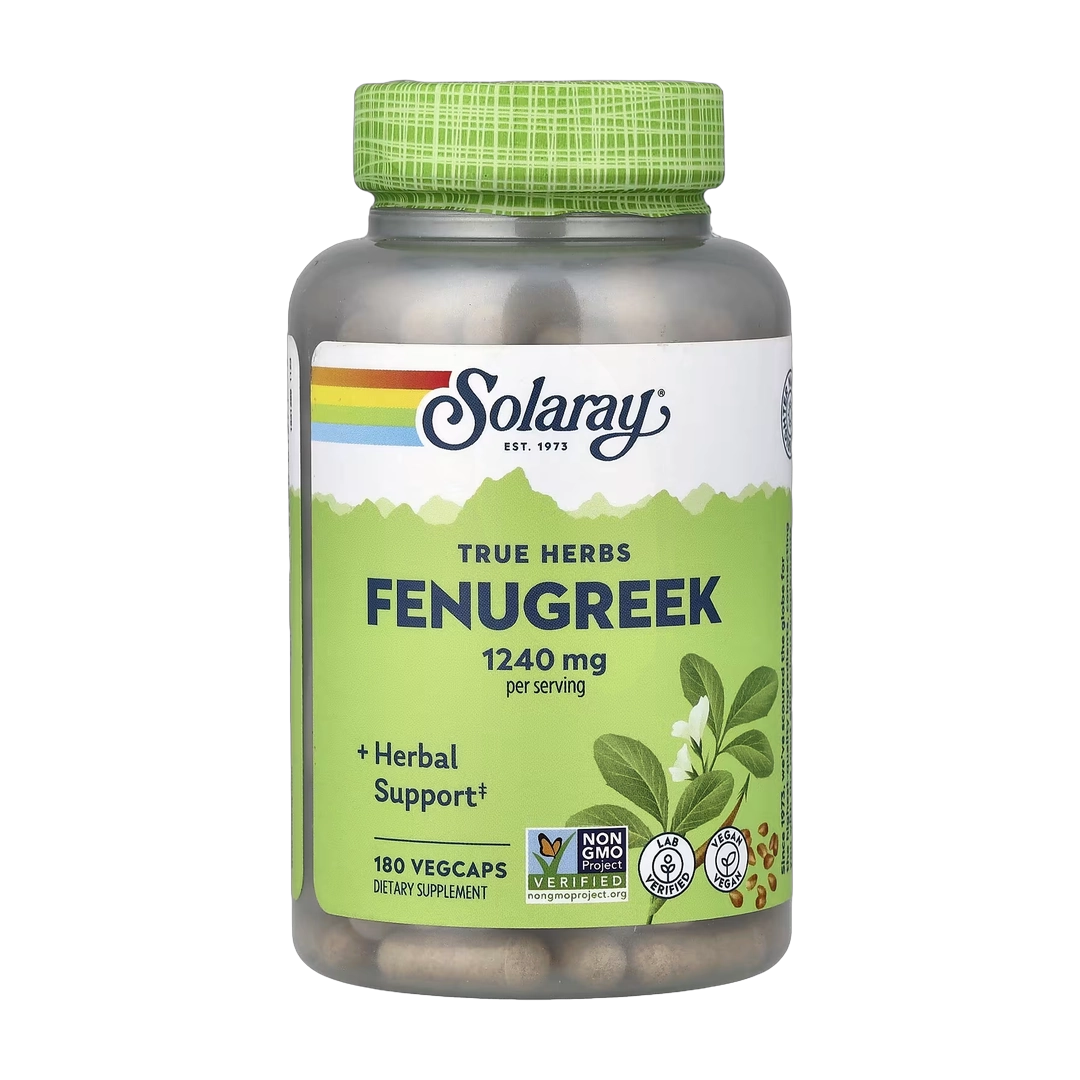 Solaray, True Herbs, Fenugreek, 180 VegCaps (620 mg per Capsule)
