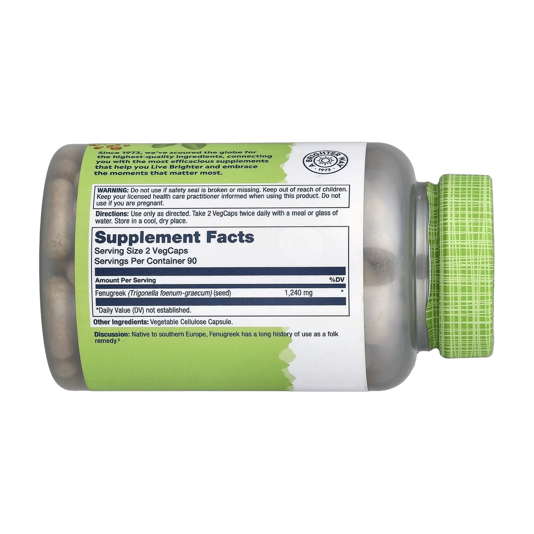 Solaray, True Herbs, Fenugreek, 180 VegCaps (620 mg per Capsule)