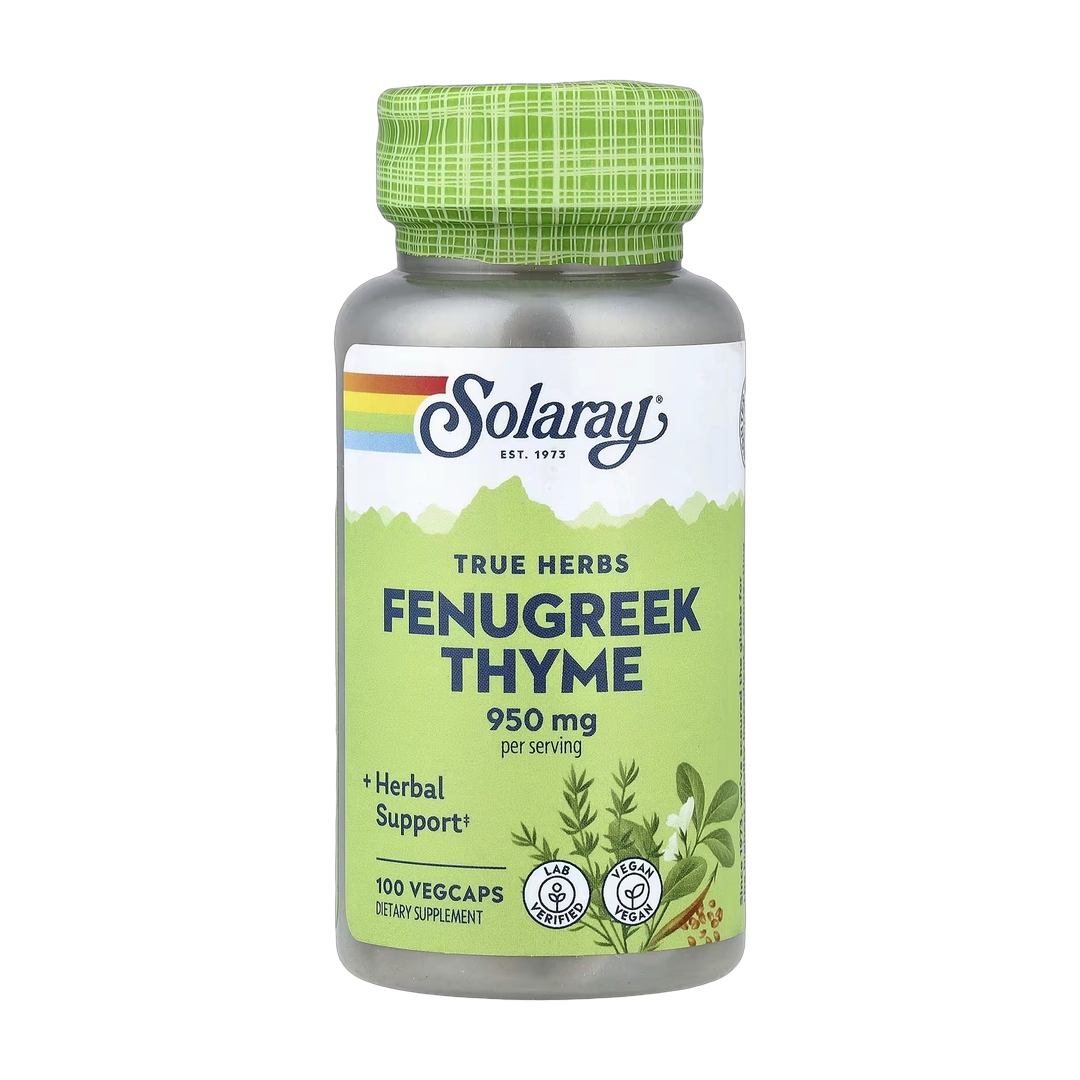 Solaray, True Herbs, Fenugreek Thyme, 100 VegCaps
