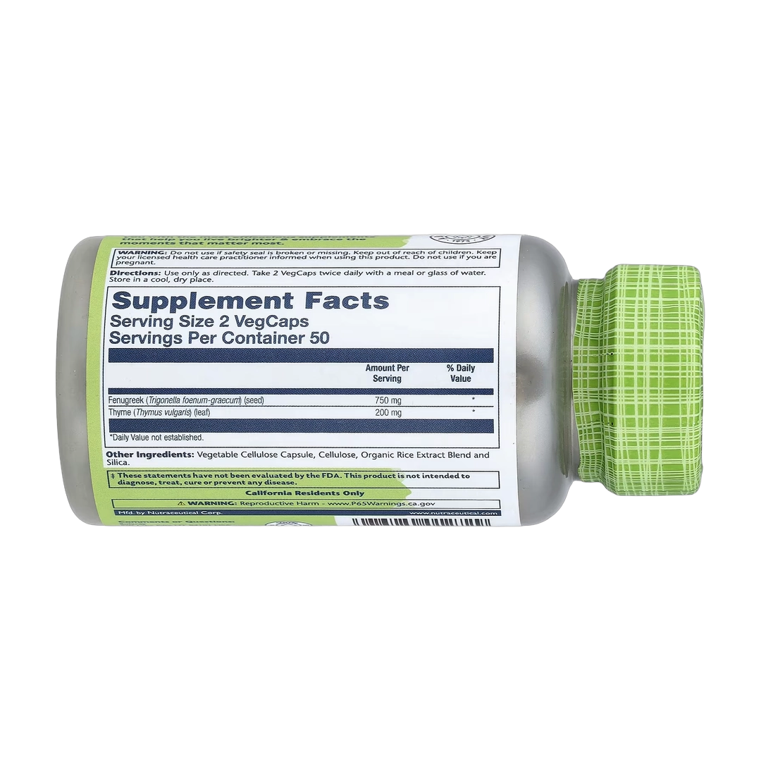 Solaray, True Herbs, Fenugreek Thyme, 100 VegCaps