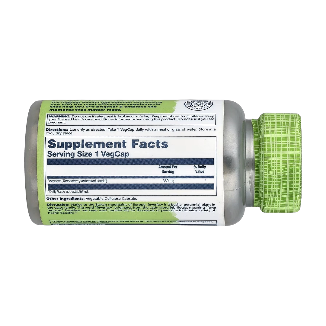 Solaray, True Herbs, Feverfew, 380 mg, 100 VegCaps