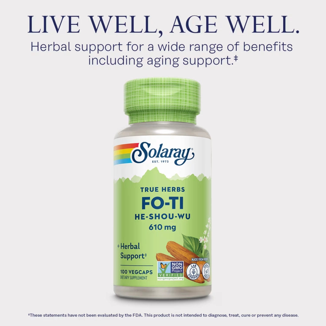 Solaray, True Herbs, Fo-Ti He-Shou-Wu, 610 mg, 100 VegCaps