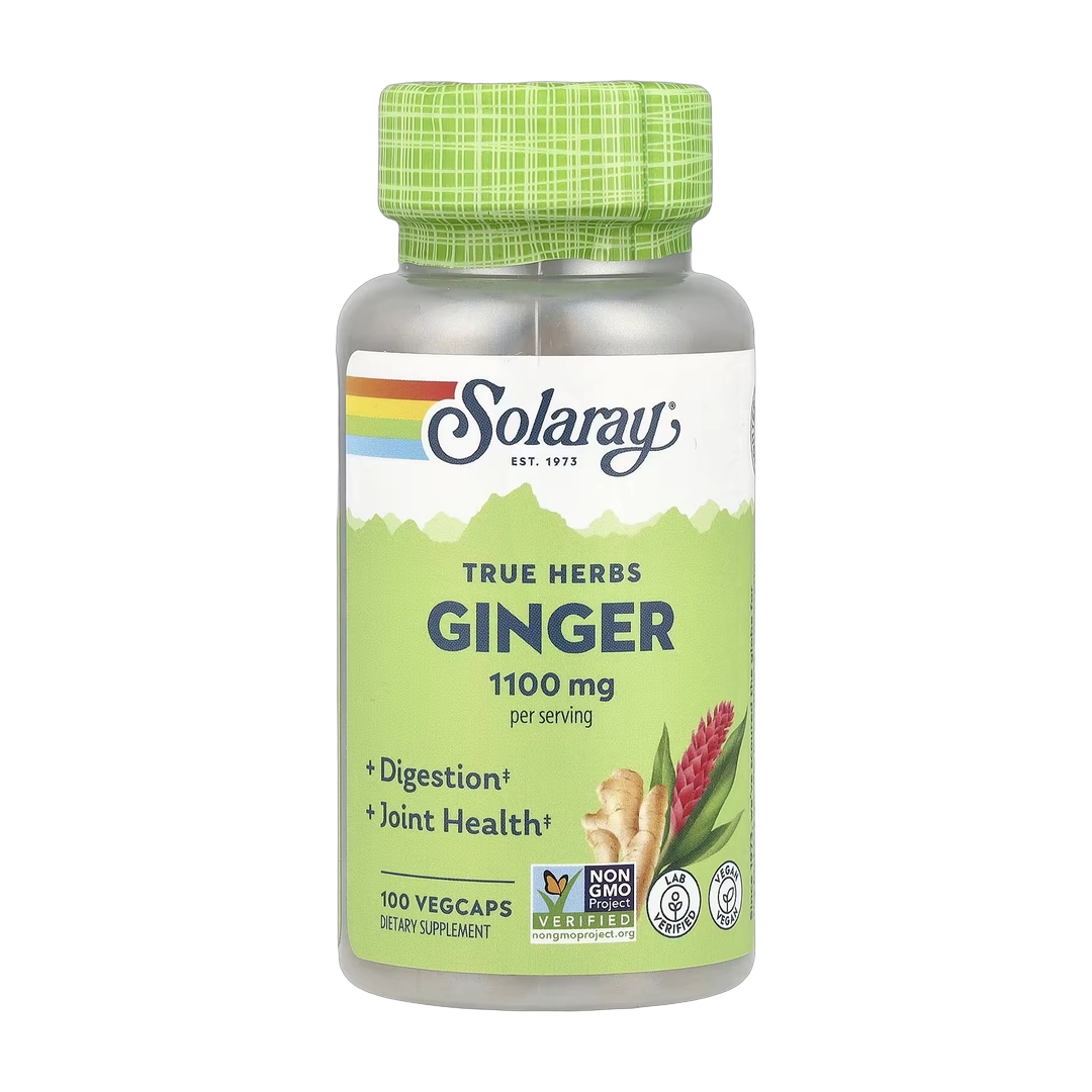 Solaray, True Herbs, Ginger, 100 VegCaps (550 mg per Capsule)
