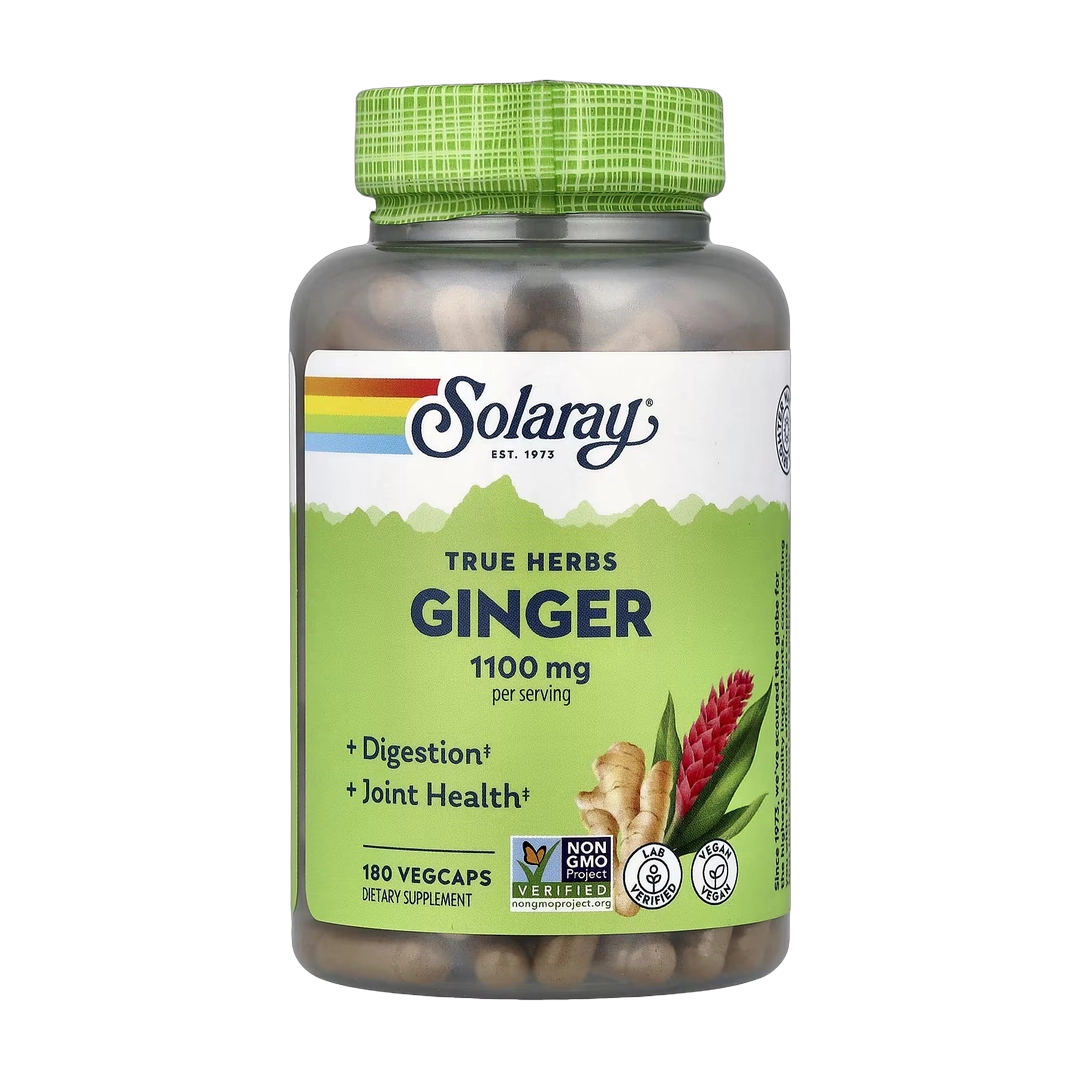 Solaray, True Herbs, Ginger, 180 VegCaps (550 mg per Capsule)
