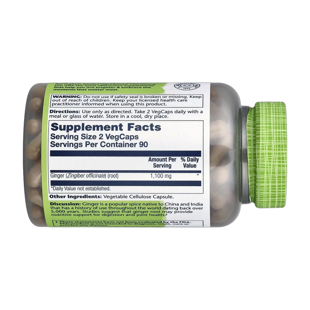 Solaray, True Herbs, Ginger, 180 VegCaps (550 mg per Capsule)