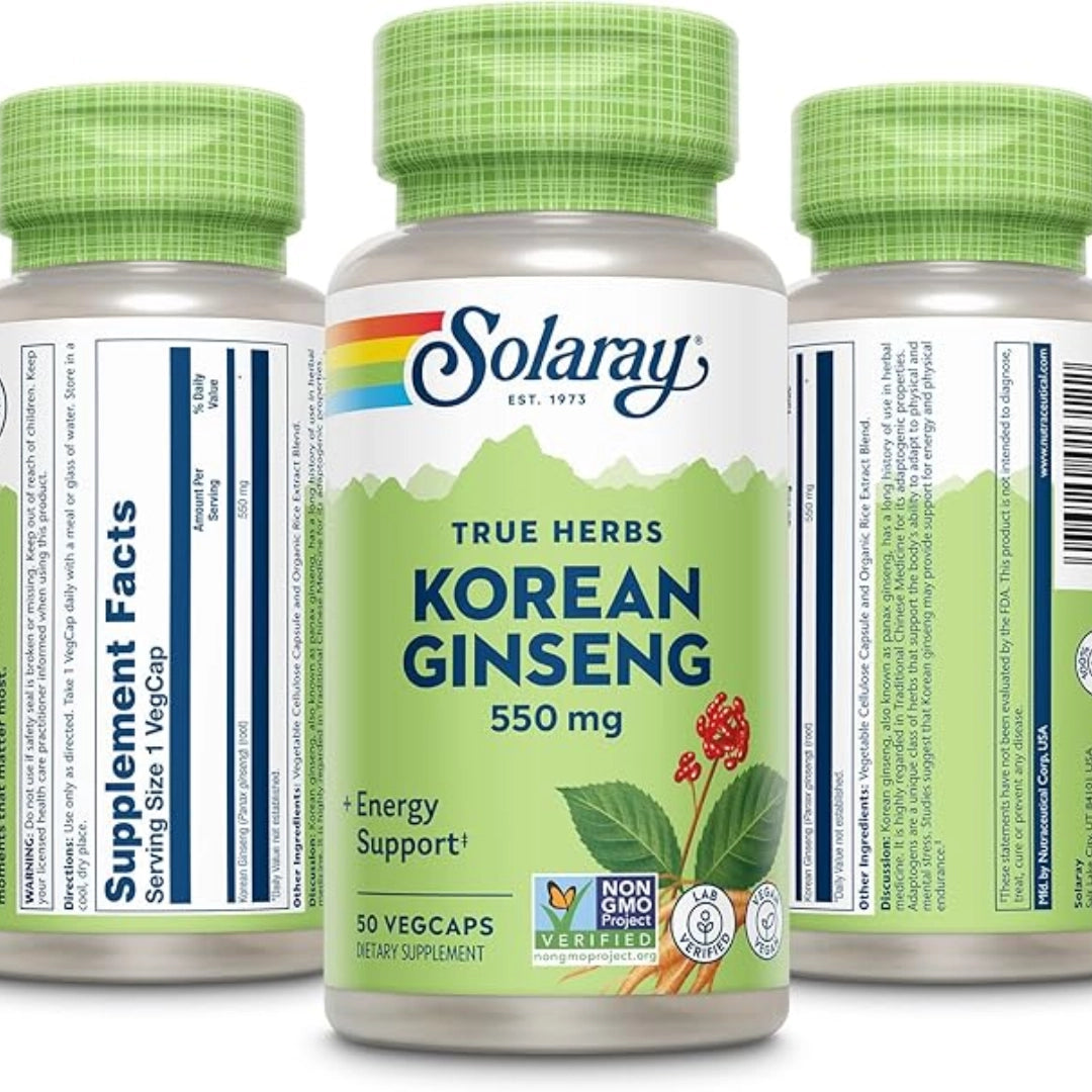 Solaray, True Herbs, Korean Ginseng, 550 mg, 50 VegCaps