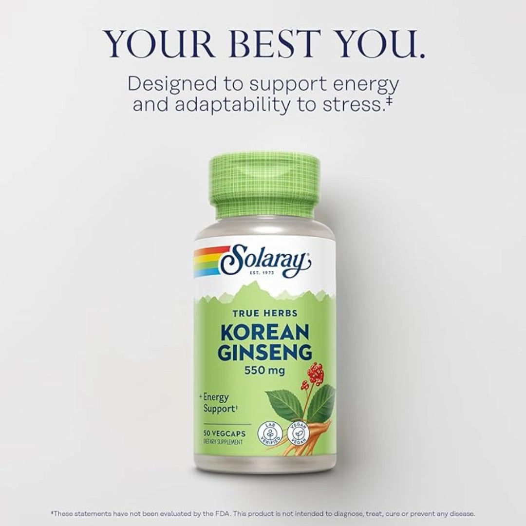 Solaray, True Herbs, Korean Ginseng, 550 mg, 50 VegCaps