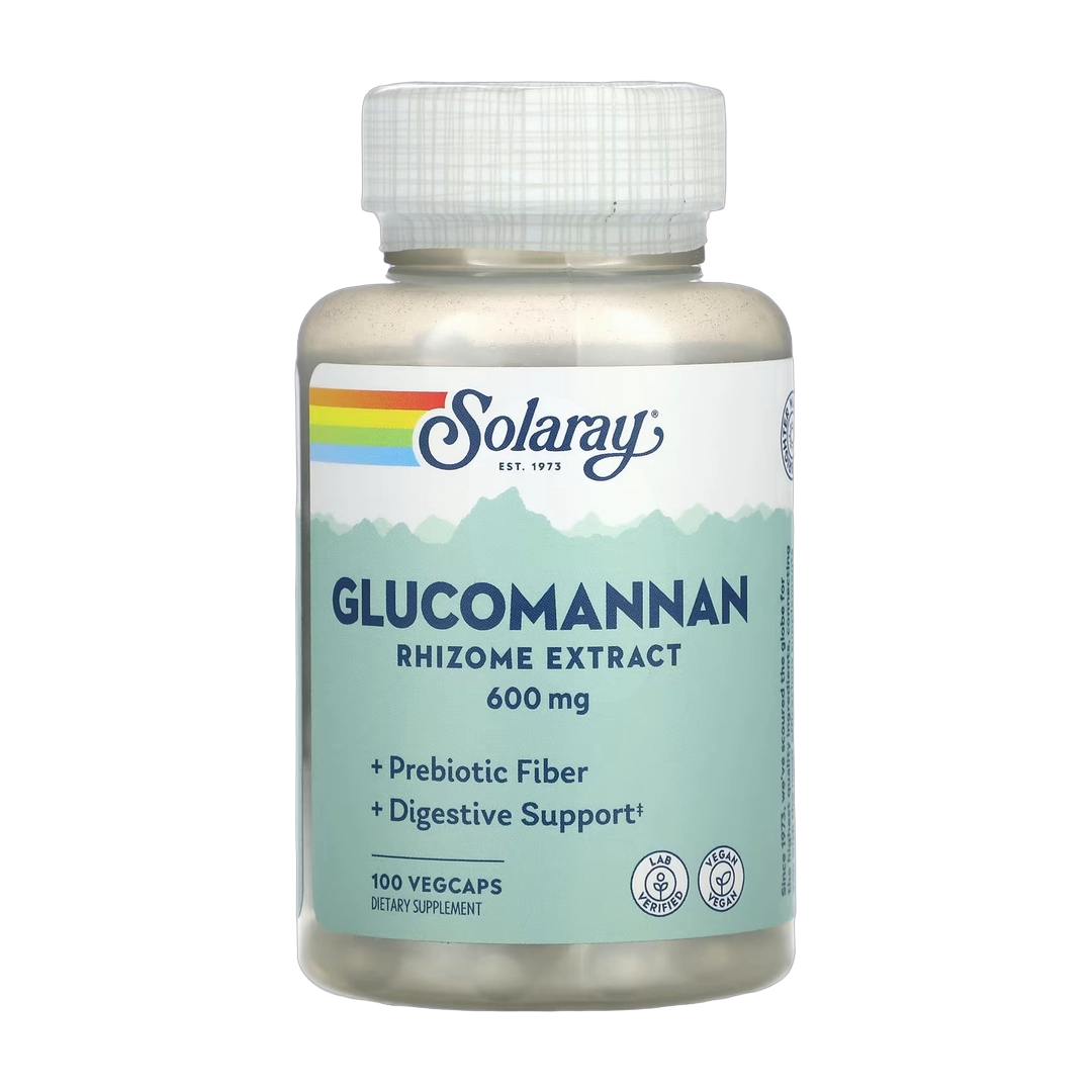 Solaray, Glucomannan, Rhizome Extract, 600 mg, 100 VegCaps