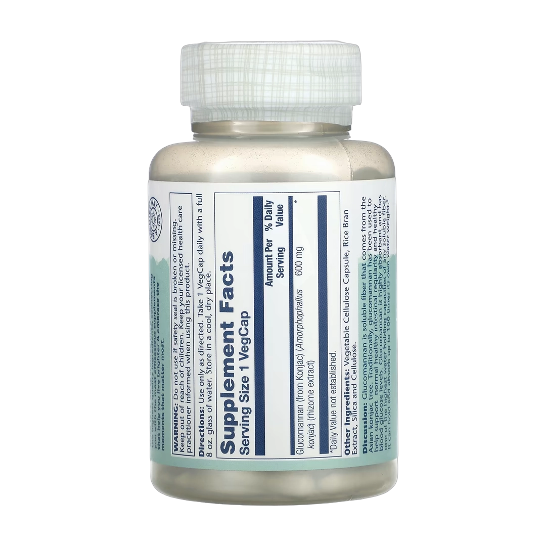 Solaray, Glucomannan, Rhizome Extract, 600 mg, 100 VegCaps