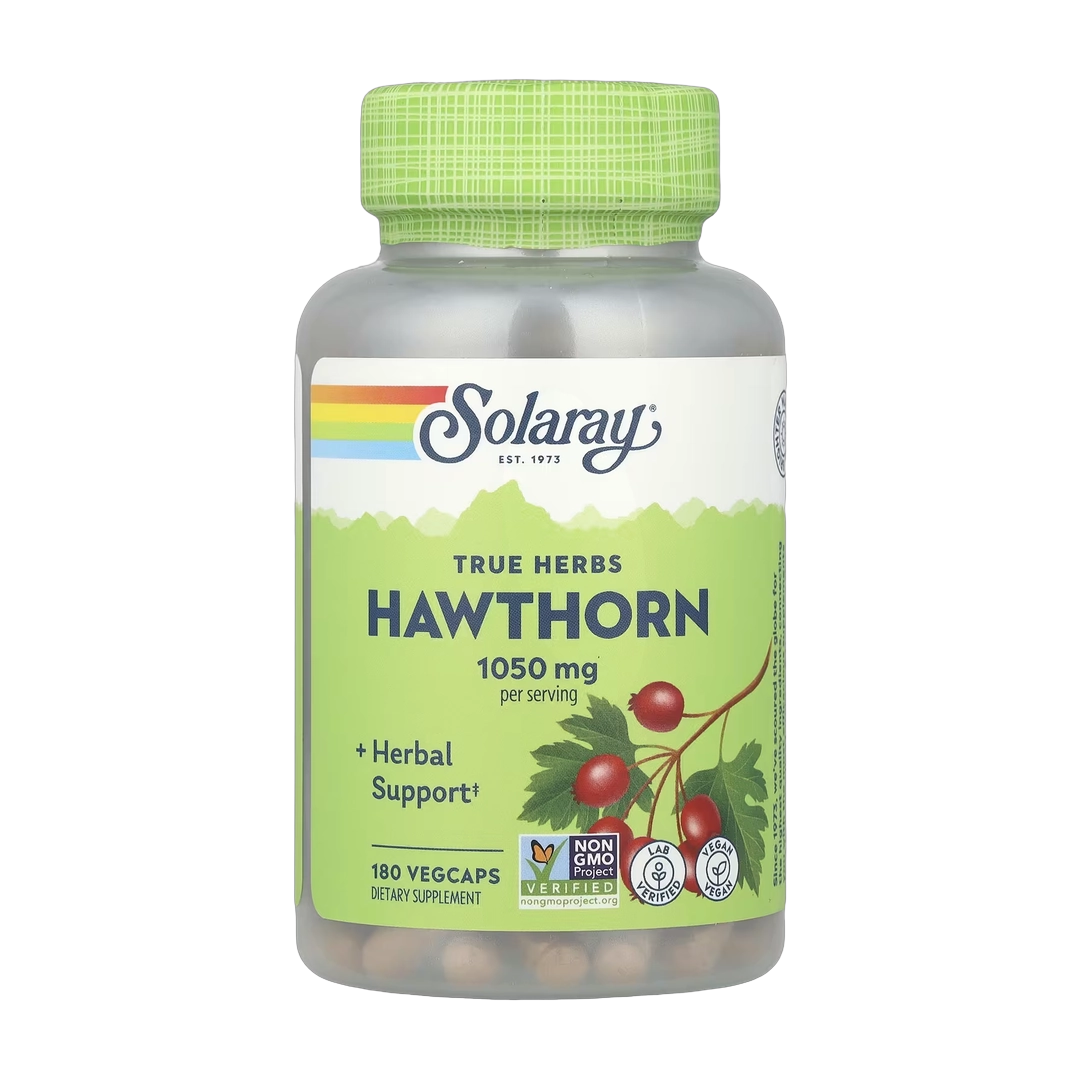 Solaray, True Herbs, Hawthorn, 180 VegCaps (525 mg per Capsule)