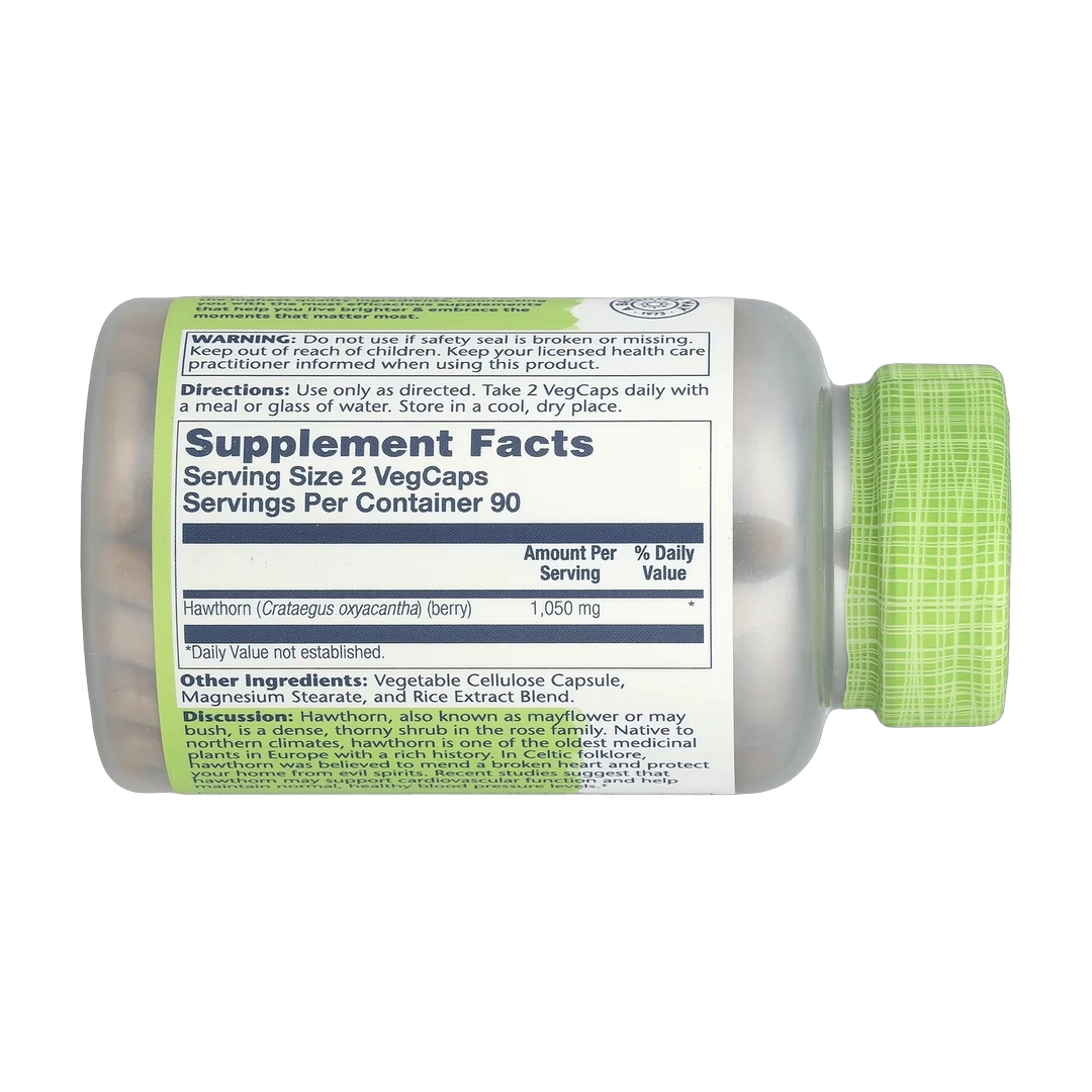 Solaray, True Herbs, Hawthorn, 180 VegCaps (525 mg per Capsule)